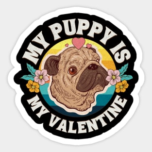 Cute My Puppy is My Valentine Sticker